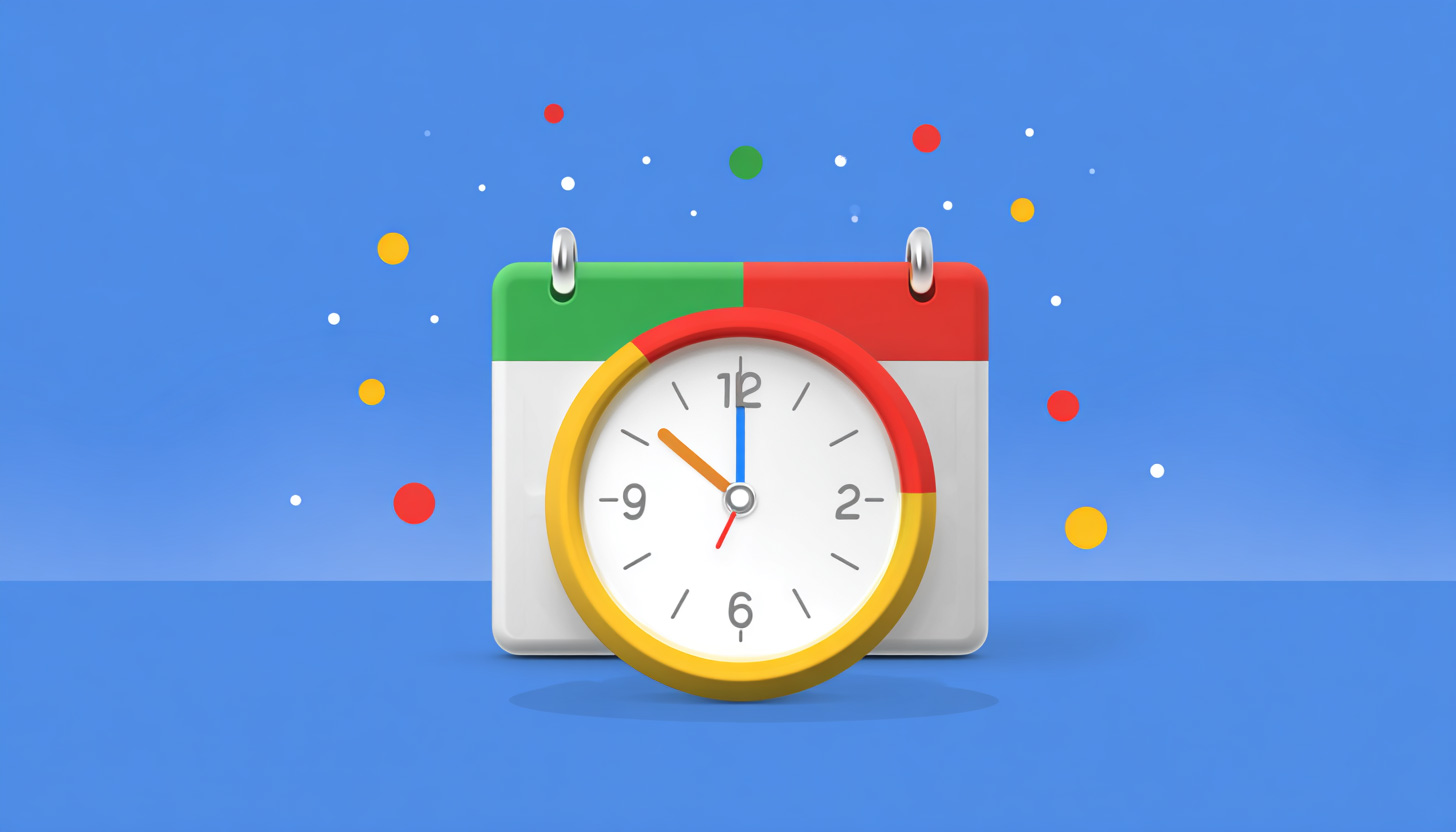 Relógio e um calendário, representando o artigo sobre agendamento de pots no google meu negócio